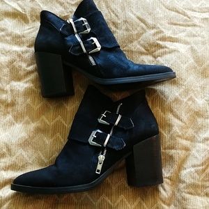 Ankle booties with buckles
